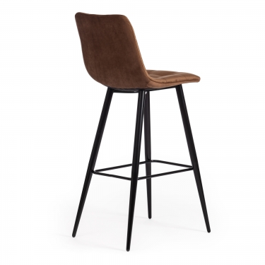 Стул барный Tetchair CHILLY mod.7095б ткань/металл, 53х44х104 см, высота до сиденья 76 см, коричневый barkhat 12/черный