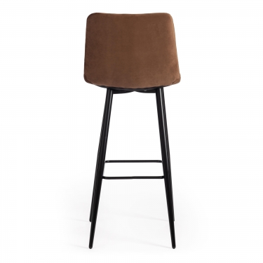 Стул барный Tetchair CHILLY mod.7095б ткань/металл, 53х44х104 см, высота до сиденья 76 см, коричневый barkhat 12/черный