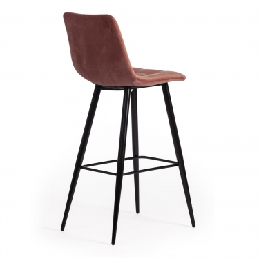 Стул барный Tetchair CHILLY mod.7095б ткань/металл, 53х44х104 см, высота до сиденья 76 см, коралловый barkhat 15 /черный