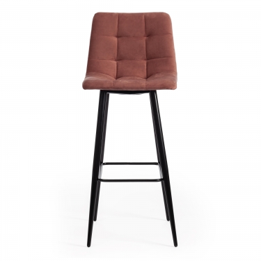 Стул барный Tetchair CHILLY mod.7095б ткань/металл, 53х44х104 см, высота до сиденья 76 см, коралловый barkhat 15 /черный