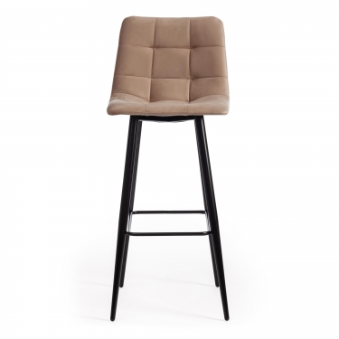 Стул барный Tetchair CHILLY mod.7095б ткань/металл, 53х44х104 см, высота до сиденья 76 см, бежевый barkhat 5/черный