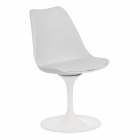 Стул Tetchair TULIP FASHION CHAIR mod.109 металл/пластик/PU, 55x48x81см, белый / белый