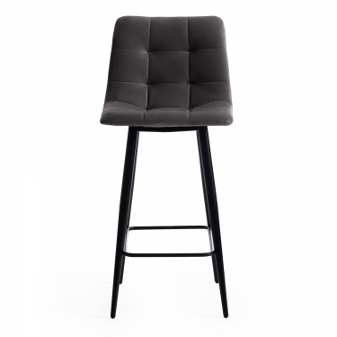 Стул полубарный Tetchair CHILLY mod. 7095пб ткань/металл, 53x44x94 см, высота до сиденья 66 см, серый barkhat 26/черный