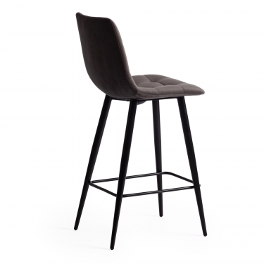 Стул полубарный Tetchair CHILLY mod. 7095пб ткань/металл, 53x44x94 см, высота до сиденья 66 см, темно-серый barkhat 14/черный