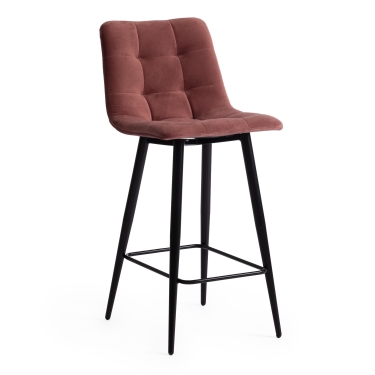 Стул полубарный Tetchair CHILLY mod. 7095пб ткань/металл, 53x44x94 см, высота до сиденья 66 см, коралловый barkhat 15 /черный