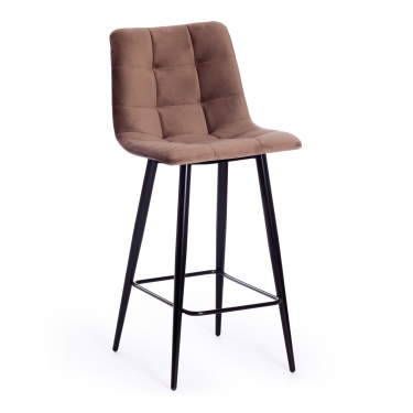 Стул полубарный Tetchair CHILLY mod. 7095пб ткань/металл, 53x44x94 см, высота до сиденья 66 см, коричневый barkhat 12/черный