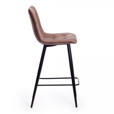 Стул полубарный Tetchair CHILLY mod. 7095пб ткань/металл, 53x44x94 см, высота до сиденья 66 см, коричневый barkhat 12/черный