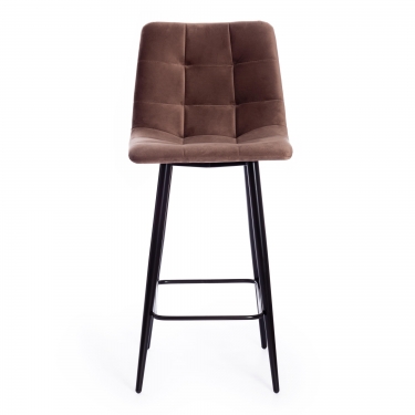 Стул полубарный Tetchair CHILLY mod. 7095пб ткань/металл, 53x44x94 см, высота до сиденья 66 см, коричневый barkhat 12/черный