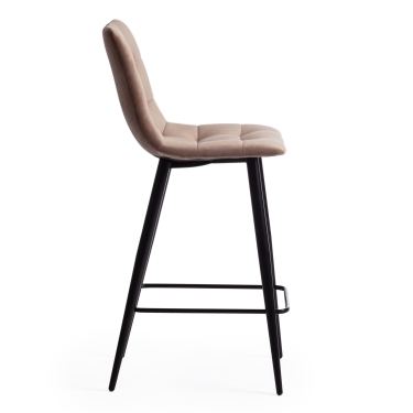 Стул полубарный Tetchair CHILLY mod. 7095пб ткань/металл, 53x44x94 см, высота до сиденья 66 см, бежевый barkhat 5/черный