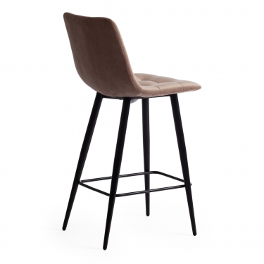 Стул полубарный Tetchair CHILLY mod. 7095пб ткань/металл, 53x44x94 см, высота до сиденья 66 см, бежевый barkhat 5/черный