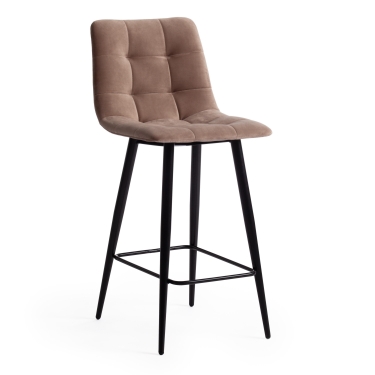 Стул полубарный Tetchair CHILLY mod. 7095пб ткань/металл, 53x44x94 см, высота до сиденья 66 см, бежевый barkhat 5/черный