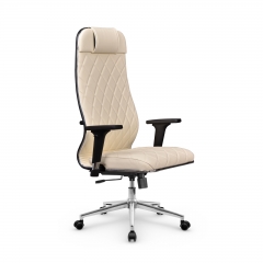 Кресло руководителя Мetta L 1m 40M/2D Infinity Easy Clean MPES Комплект 9 Молочное