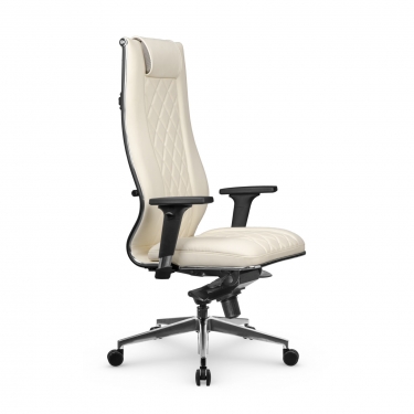 Кресло руководителя Метта Мetta L 1m 50M/2D Infinity Easy Clean MPES Комплект 2 Молочное