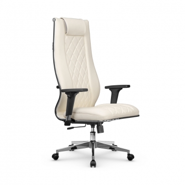 Кресло руководителя Метта Мetta L 1m 50M/2D Infinity Easy Clean MPES Комплект 3 Молочное