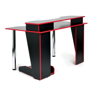 Стол компьютерный Strike-1 120 NEO black/red, черный/красная кромка