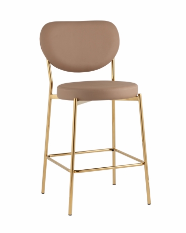 Стул полубарный Stool Group Барбара NEW экокожа бежевая золотые ножки