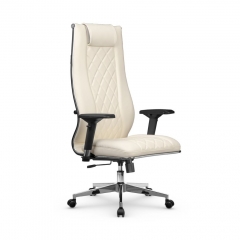 Кресло руководителя МЕТТА L 1m 50M/4D Infinity Easy Clean MPES Комплект 3 Молочное