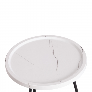 Столик кофейный Tetchair LANCOME металл / МДФ, 45 х 45 х 45 см, белый мрамор/черный