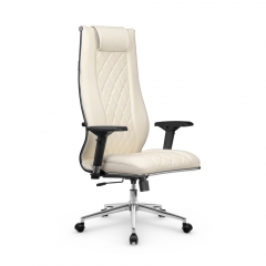 Кресло руководителя МЕТТА L 1m 50M/4D Infinity Easy Clean MPES Комплект 7 Молочное