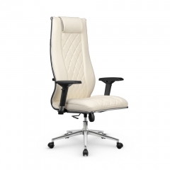 Кресло руководителя МЕТТА L 1m 50M/4D Infinity Easy Clean MPES Комплект 9 Молочное