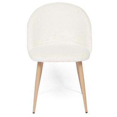 Стул Tetchair MELODY mod. 4997 металл/плюш, 52х49х78см, белый/натуральное дерево