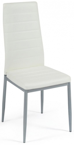 Стул Easy Chair mod. 24 металл/экокожа, 40x42x95.5, слоновая кость/серый