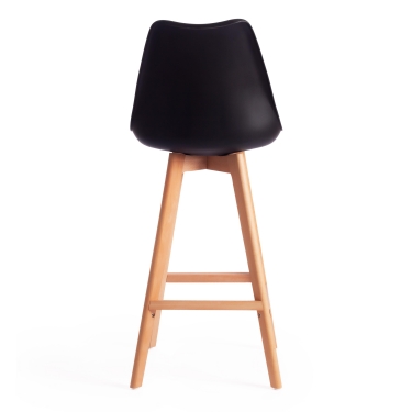 Стул барный Tetchair TULIP BAR mod. C1014H пластик/дерево, 57 х 48 х 104 см, черный 3010/натуральный