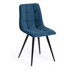 Стул CHILLY mod. 7095-1 ткань/металл, 45x53х88 см, высота до сиденья 50 см, синий barkhat 29/черный
