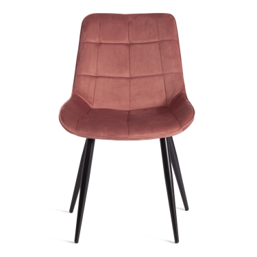 Стул Tetchair ABRUZZO mod. 8060 металл/вельвет, 52 х 63 х 85 см, коралловый HLR 44/черный