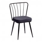 Стул Tetchair YANIS mod. 182 металл/вельвет, 42.5 х 50.5 х 82.5 см, black черный BF-16