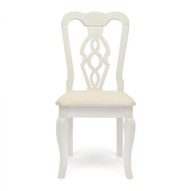 Стул Tetchair Афродита/ Aphrodite дерево гевея, 46х54х99см, butter white, ткань кремовая с рисунком 3321