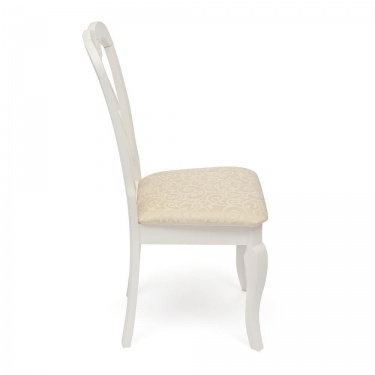 Стул Tetchair Афродита/ Aphrodite дерево гевея, 46х54х99см, butter white, ткань кремовая с рисунком 3321