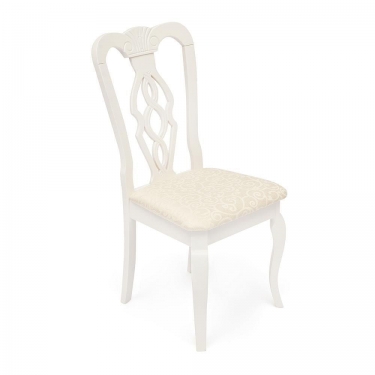 Стул Tetchair Афродита/ Aphrodite дерево гевея, 46х54х99см, butter white, ткань кремовая с рисунком 3321