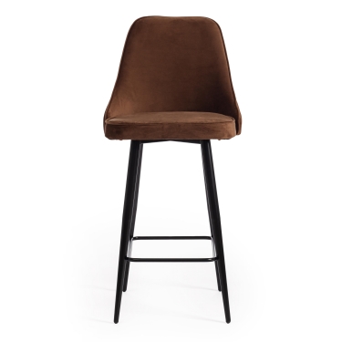 Стул барный Tetchair KISH mod. 714 ткань/металл, 50х57х110 см, высота до сиденья 78 см, коричневый barkhat 11/черный