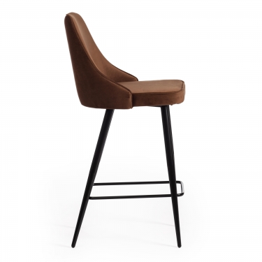 Стул барный Tetchair KISH mod. 714 ткань/металл, 50х57х110 см, высота до сиденья 78 см, коричневый barkhat 11/черный