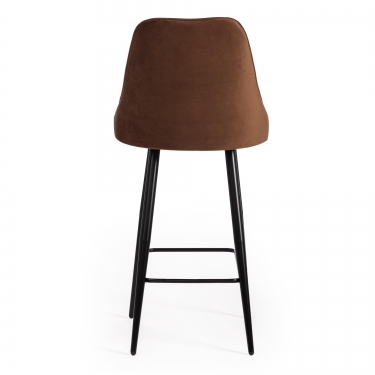 Стул барный Tetchair KISH mod. 714 ткань/металл, 50х57х110 см, высота до сиденья 78 см, коричневый barkhat 11/черный