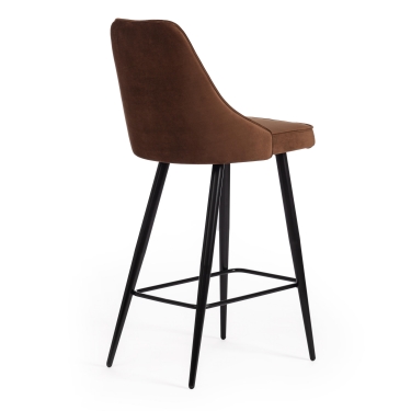 Стул барный Tetchair KISH mod. 714 ткань/металл, 50х57х110 см, высота до сиденья 78 см, коричневый barkhat 11/черный
