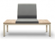 Диван двухместный без подлокотников со столиком Unital Норман 2А/С+А+С Светло-серый/Бук