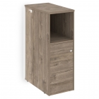 Тумба с подсветкой 5 ящиков TIP-ON завершающая, правая Рива ONIX O.R-TV-5TIP.SR Тиквуд Темный