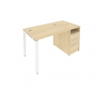 Рабочая станция с опорной тумбой Рива Metal System Б.РС-СТП -1.1 Акация/Белый