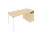 Рабочая станция с опорной тумбой Рива Metal System Б.РС-СТП -1.2 Акация/Белый