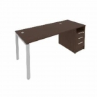 Рабочая станция с опорной тумбой Metal System Б.РС-СТП -1.3 Венге/Серый