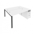 Рабочая станция с опорной тумбой Рива Metal System Б.РС-СТП-2.3 Белый/Антрацит