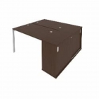 Рабочая станция с опорным шкафом-купе Рива Metal System Б.РС-СШК-1.2 Венге/Серый