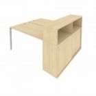 Рабочая станция с опорным шкафом-купе Рива Metal System Б.РС-СШК-2.3 Акация/Серый