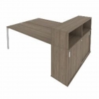 Рабочая станция с опорным шкафом-купе Рива Metal System Б.РС-СШК-2.5 Вяз/Серый