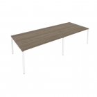 Переговорный стол 2 столешницы Рива Metal System Б.ПРГ-2.4 Вяз/Белый