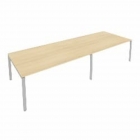 Переговорный стол 2 столешницы Рива Metal System Б.ПРГ-2.5 Акация/Серый