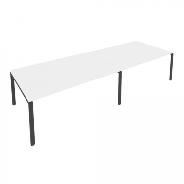 Переговорный стол 2 столешницы Рива Metal System Б.ПРГ-2.5 Белый/Антрацит
