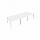 Переговорный стол 3 столешницы Metal System Б.ПРГ-3.2 Белый/Серый